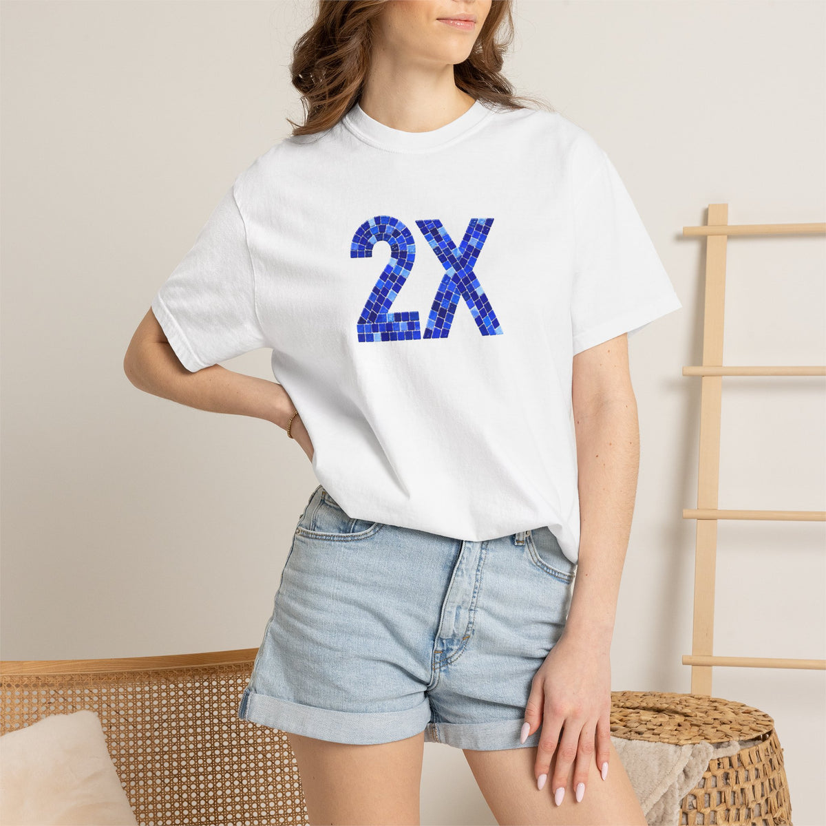 Blue Mosaic 2X Logo T